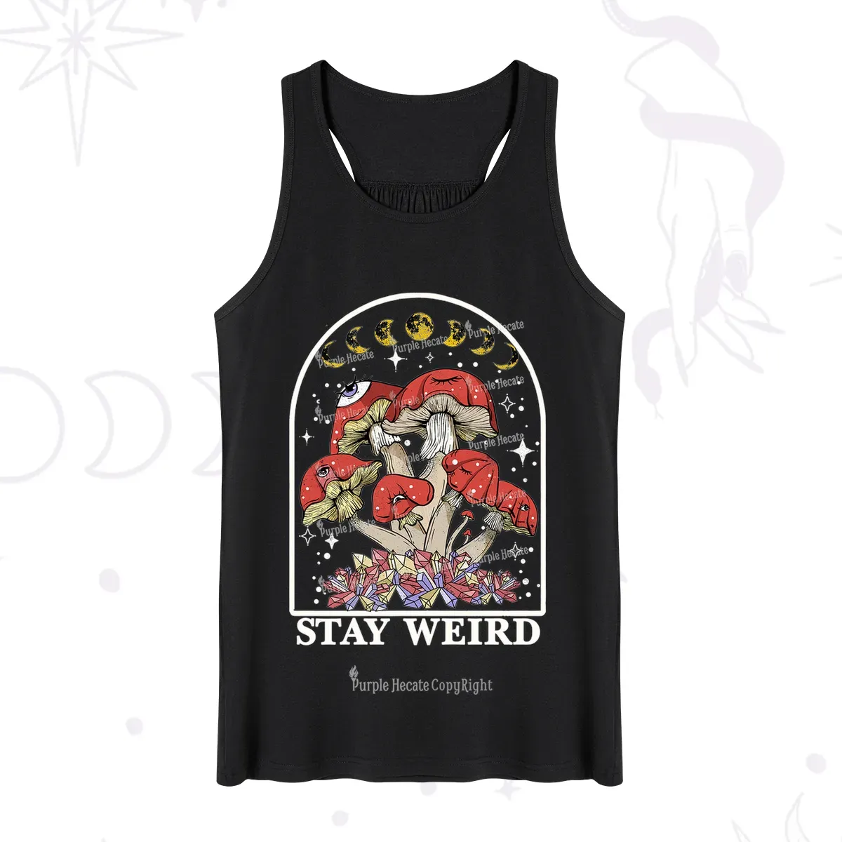 Purplehecate Stay Weird Mushroom Tank