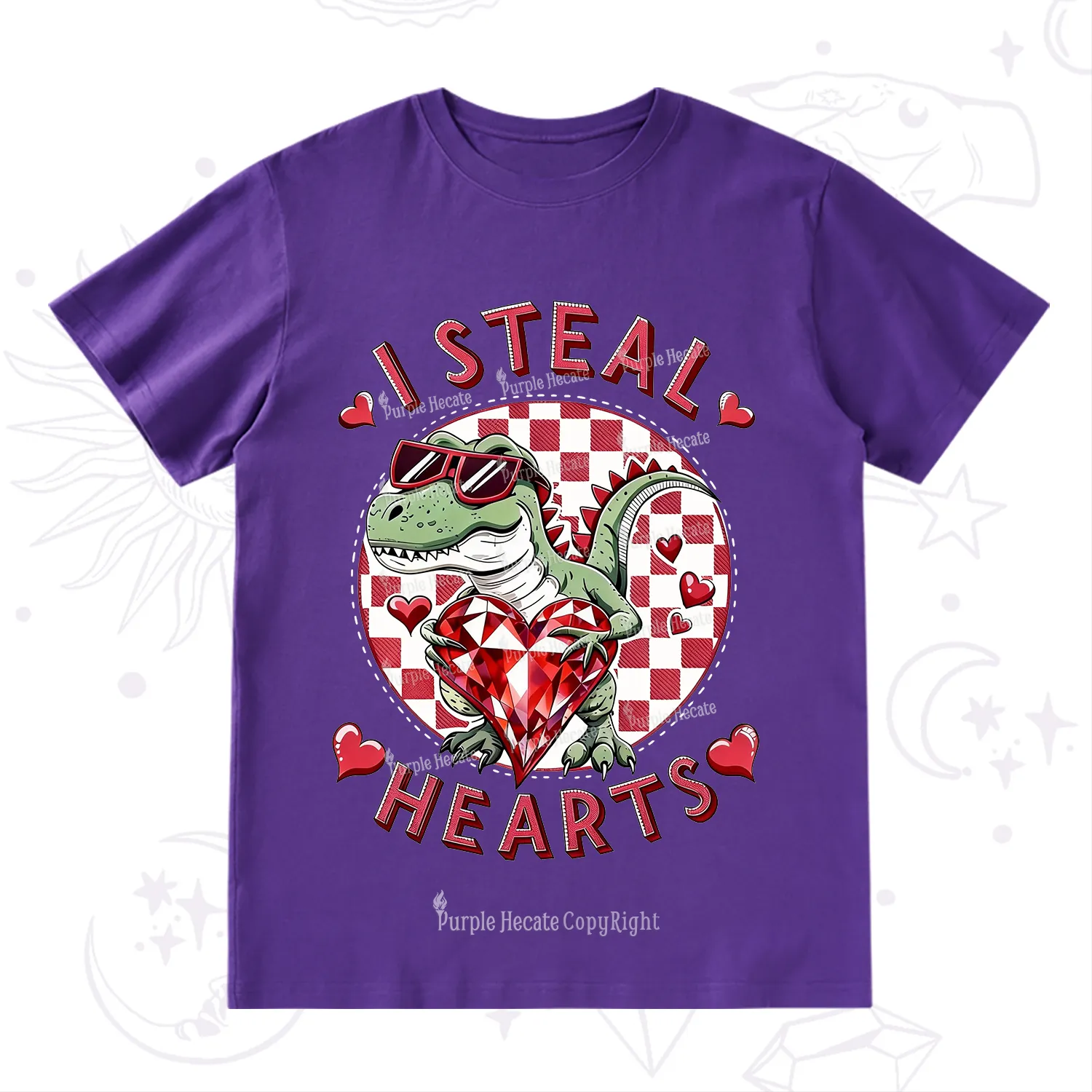 Purplehecate I Steal Hearts Valentine T-Shirt