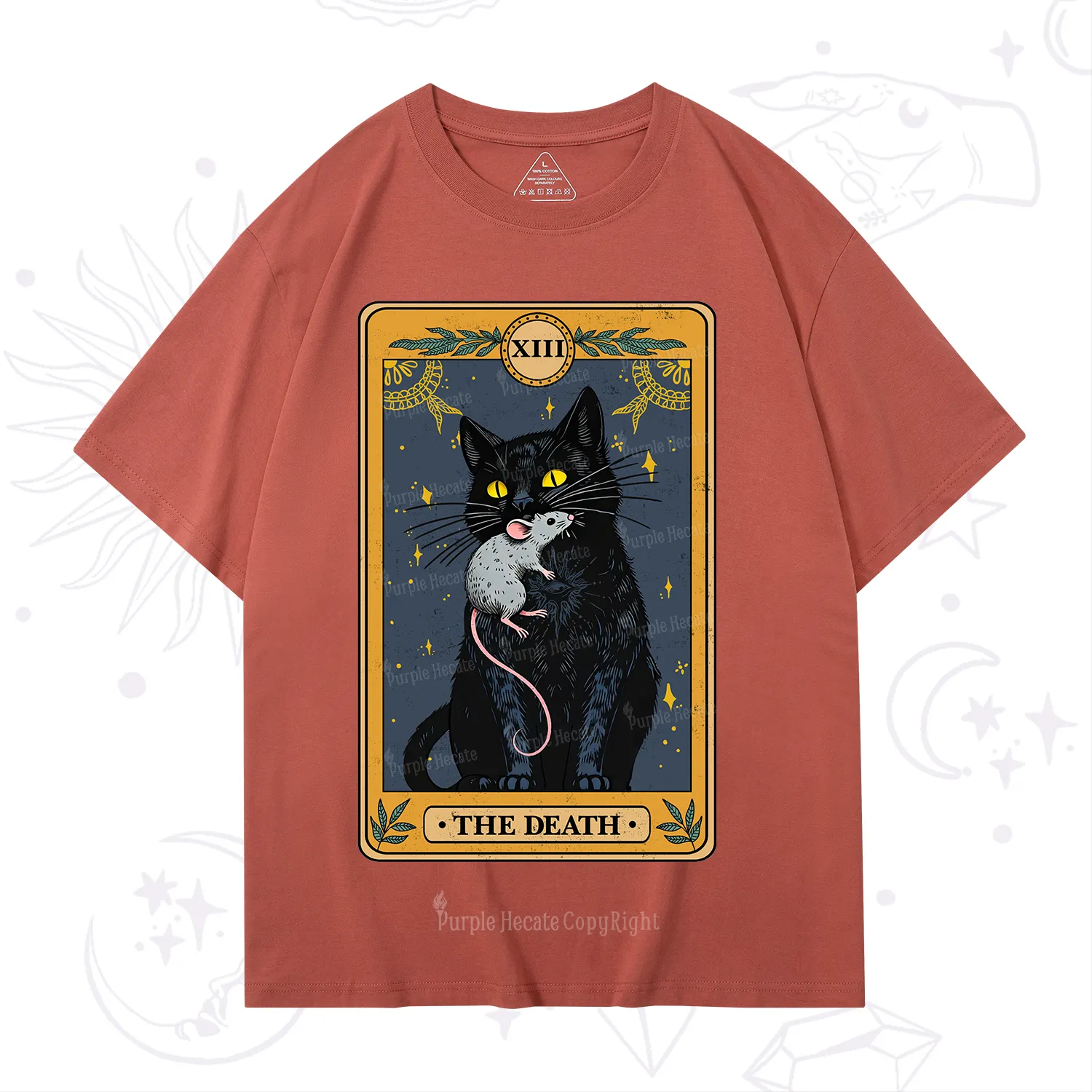 Purplehecate The Death Tarot Cat T-Shirt