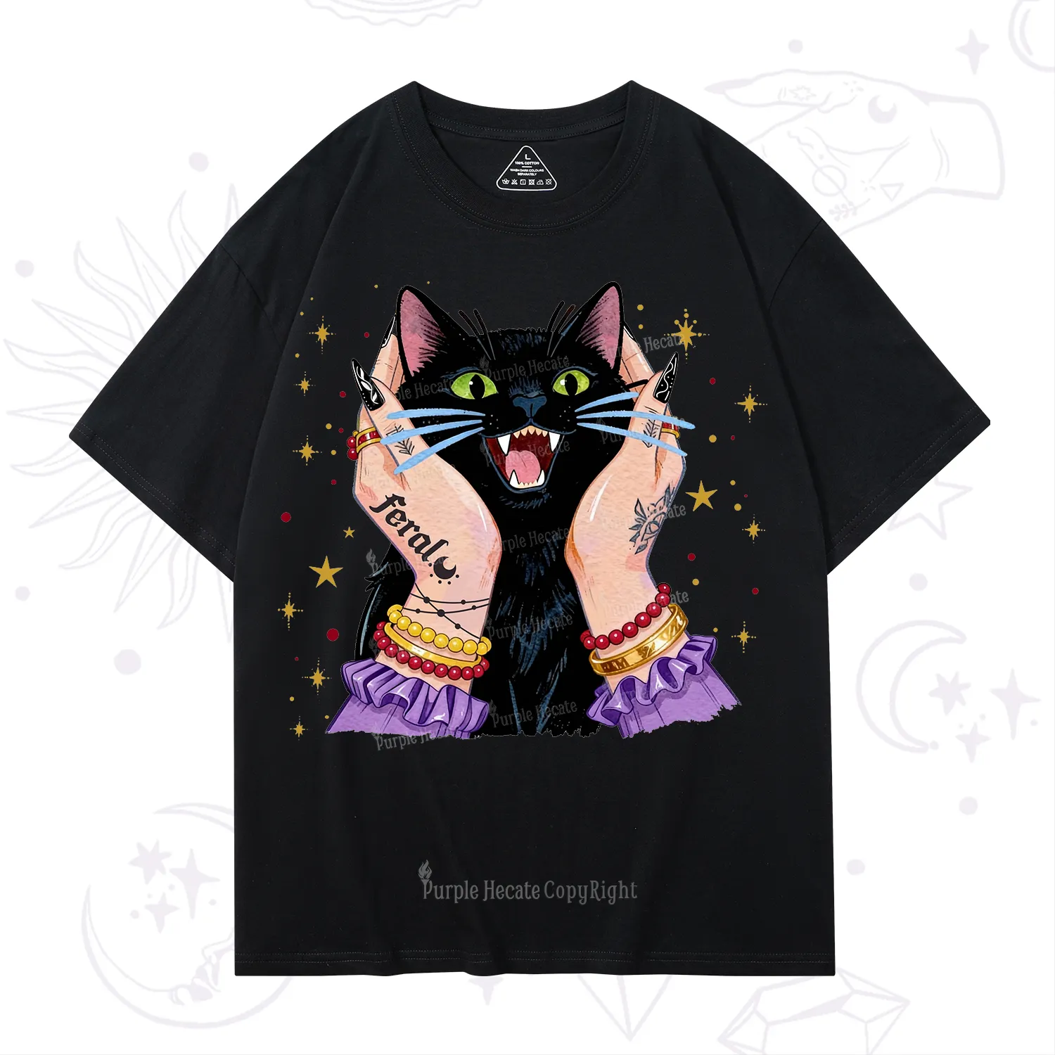 Purplehecate Feral Cat Magic T-Shirt