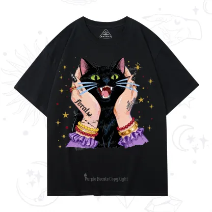 Purplehecate Feral Cat Magic T-Shirt