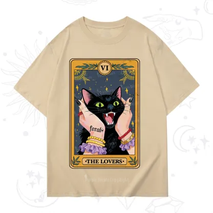 Purplehecate The Lovers Tarot Feral Cat T-Shirt