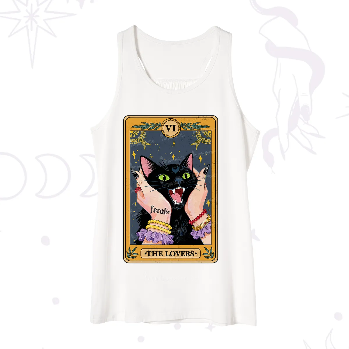 Purplehecate The Lovers Tarot Feral Cat Tank