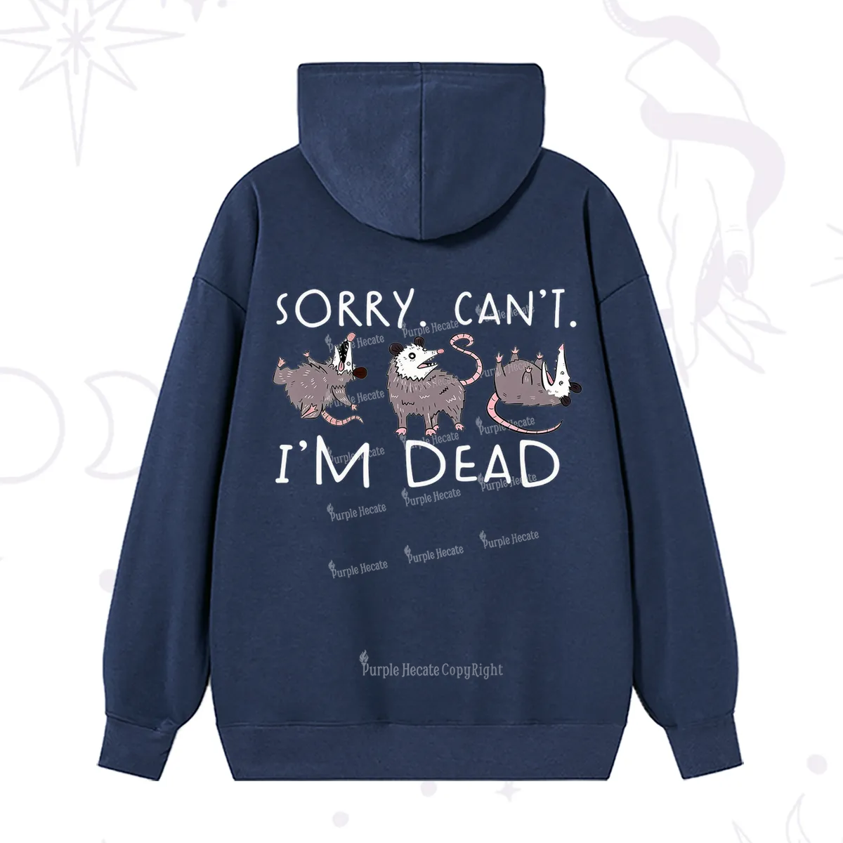 Purplehecate Funny Possum Sorry I Can't I'm Dead Hoodie