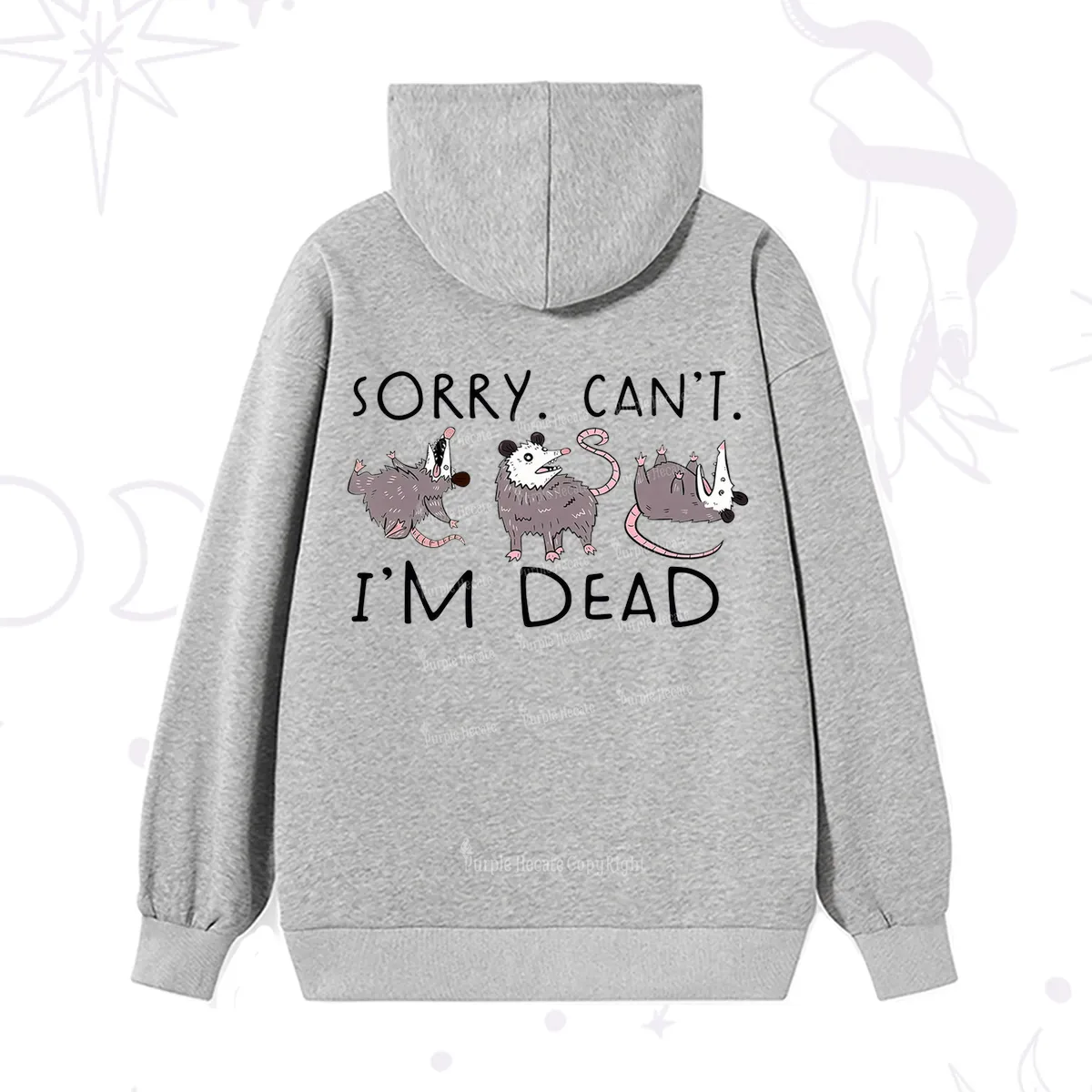 Purplehecate Funny Possum Sorry I Can't I'm Dead Hoodie