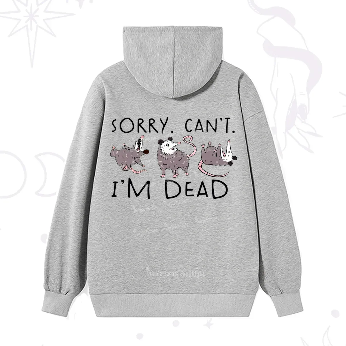 Purplehecate Funny Possum Sorry I Can't I'm Dead Hoodie
