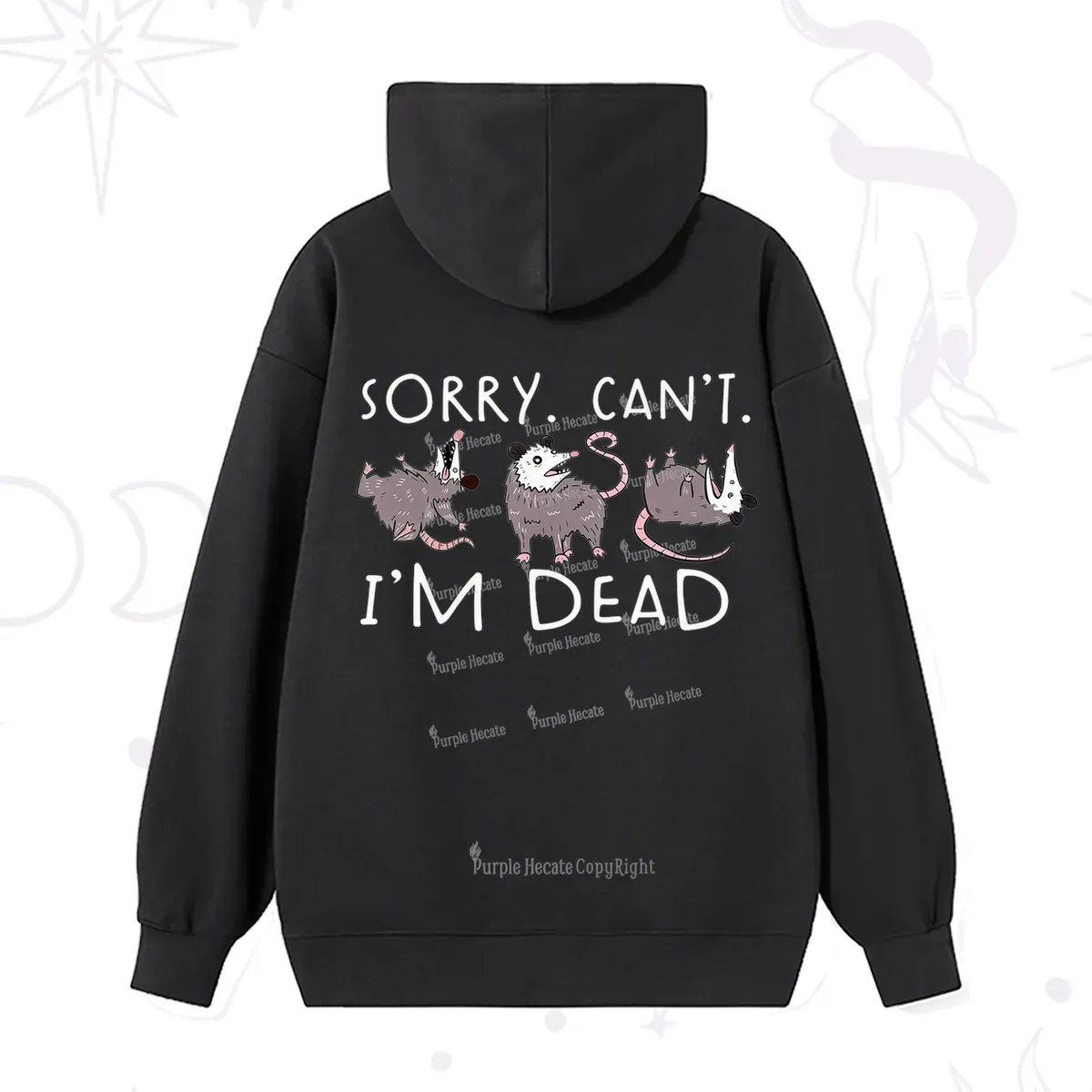 Purplehecate Funny Possum Sorry I Can't I'm Dead Hoodie