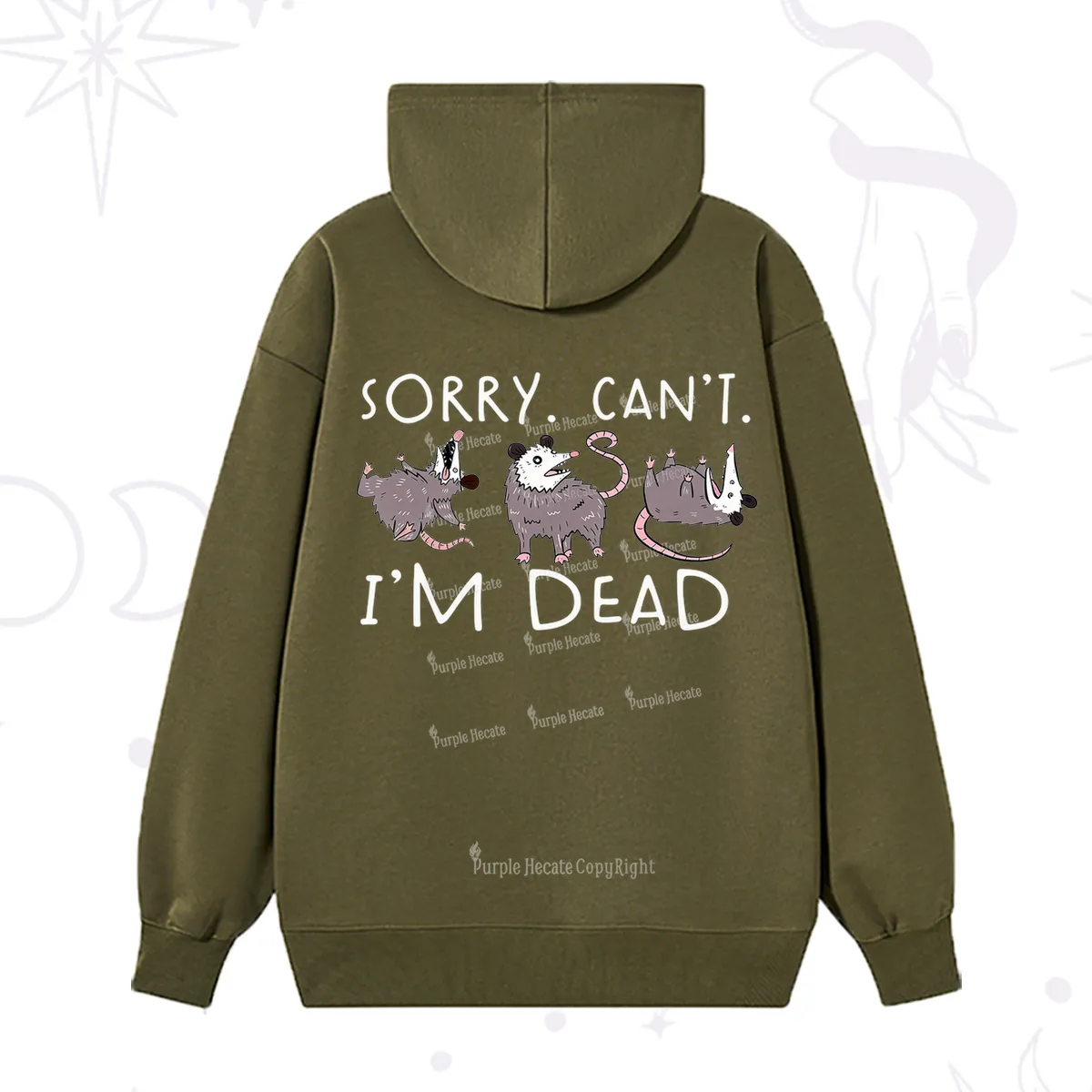 Purplehecate Funny Possum Sorry I Can't I'm Dead Hoodie