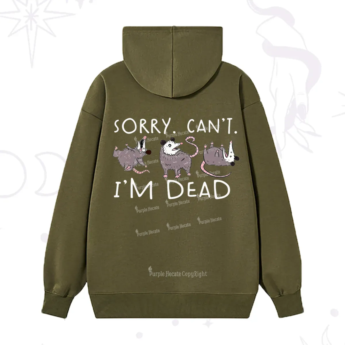 Purplehecate Funny Possum Sorry I Can't I'm Dead Hoodie