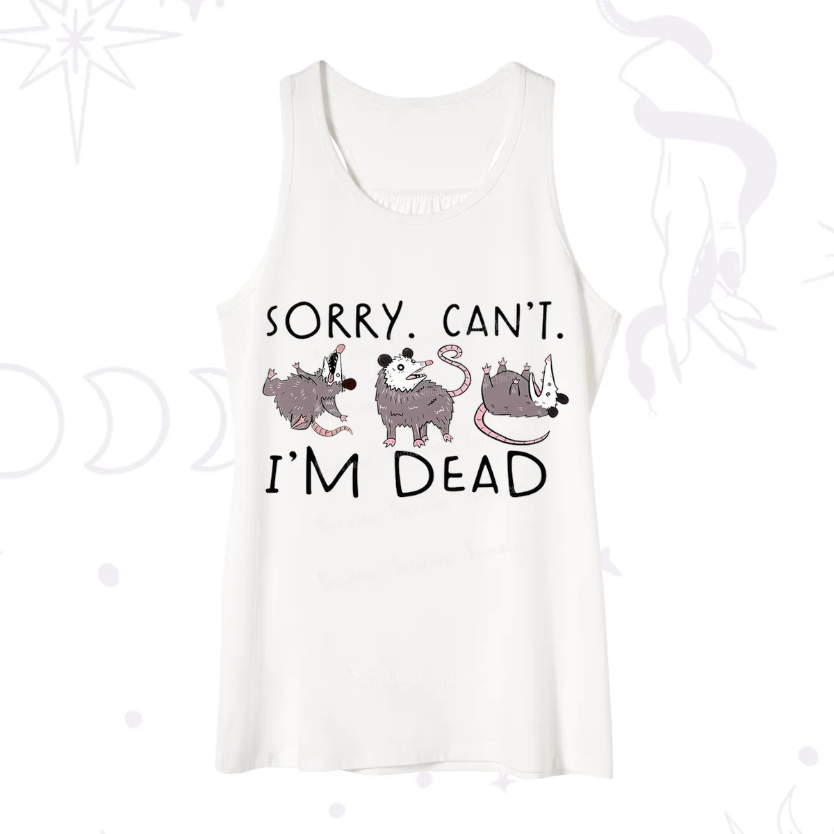 Purplehecate Funny Possum Sorry I Can't I'm Dead Tank