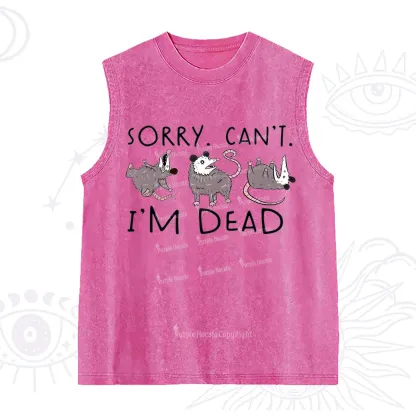 Purplehecate Funny Possum Sorry I Can't I'm Dead Washed Tank