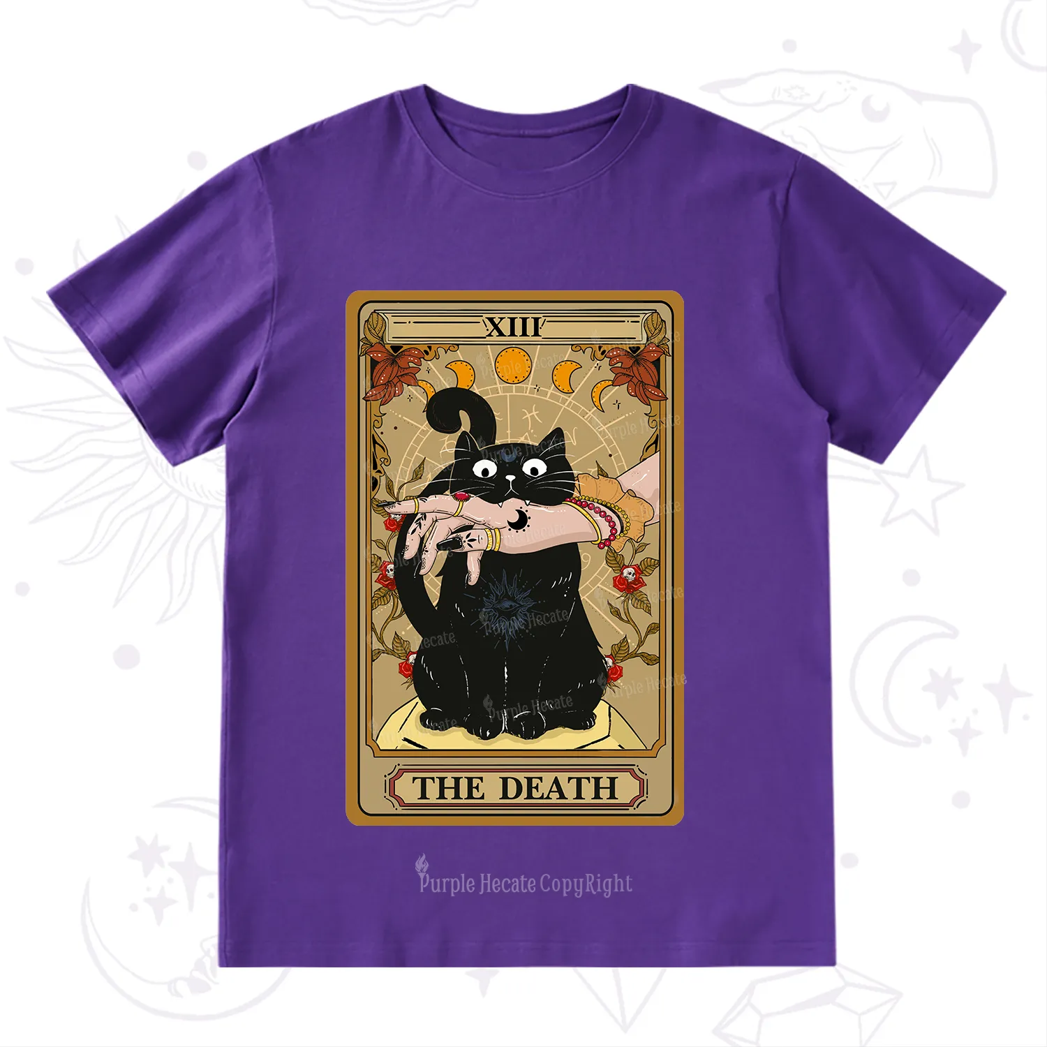 Purplehecate The Death Tarot Black Cat T-Shirt