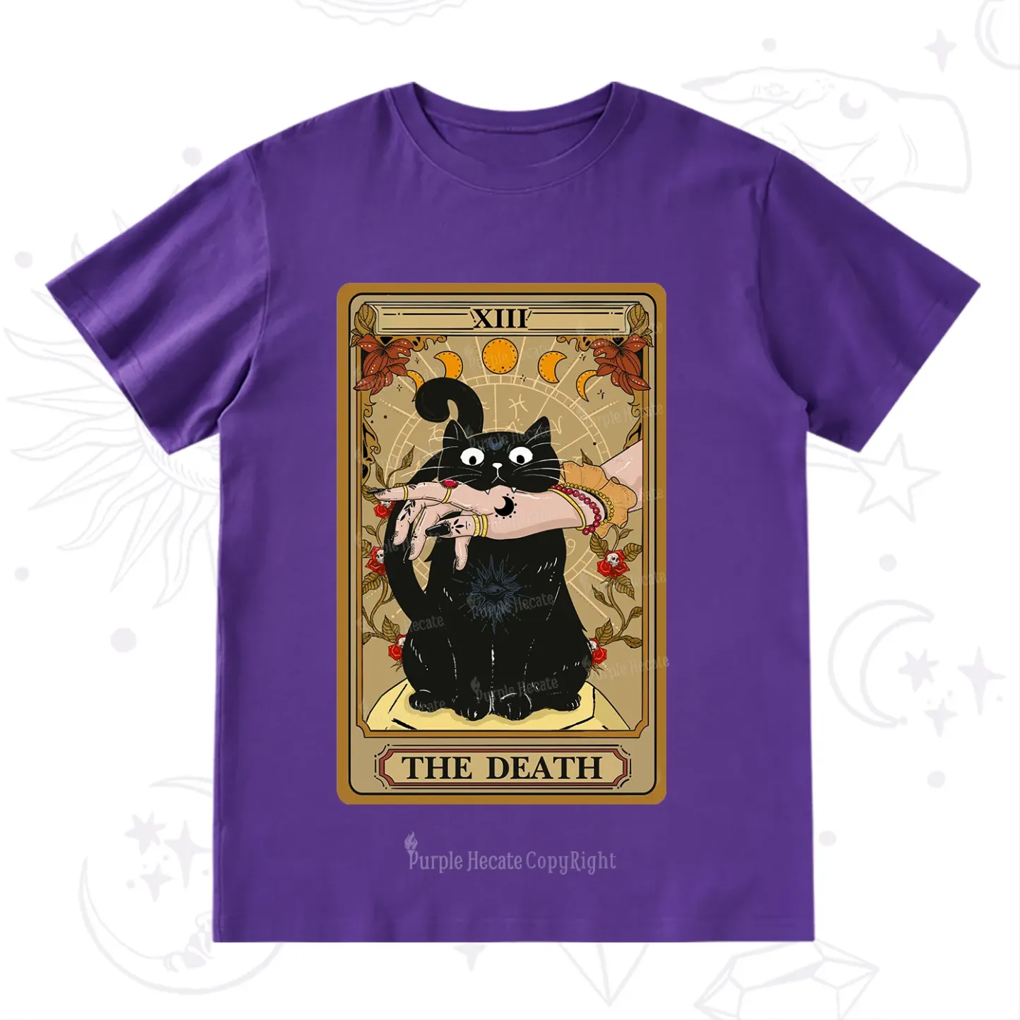 Purplehecate The Death Tarot Black Cat T-Shirt