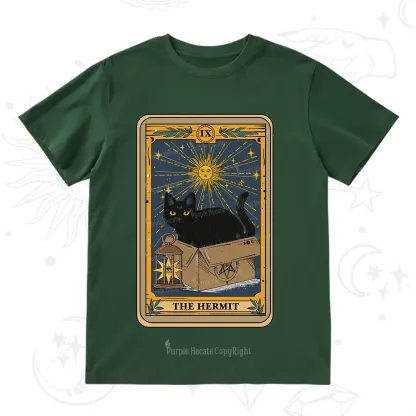 Purplehecate The Hermit Card Cat Lover T-Shirt
