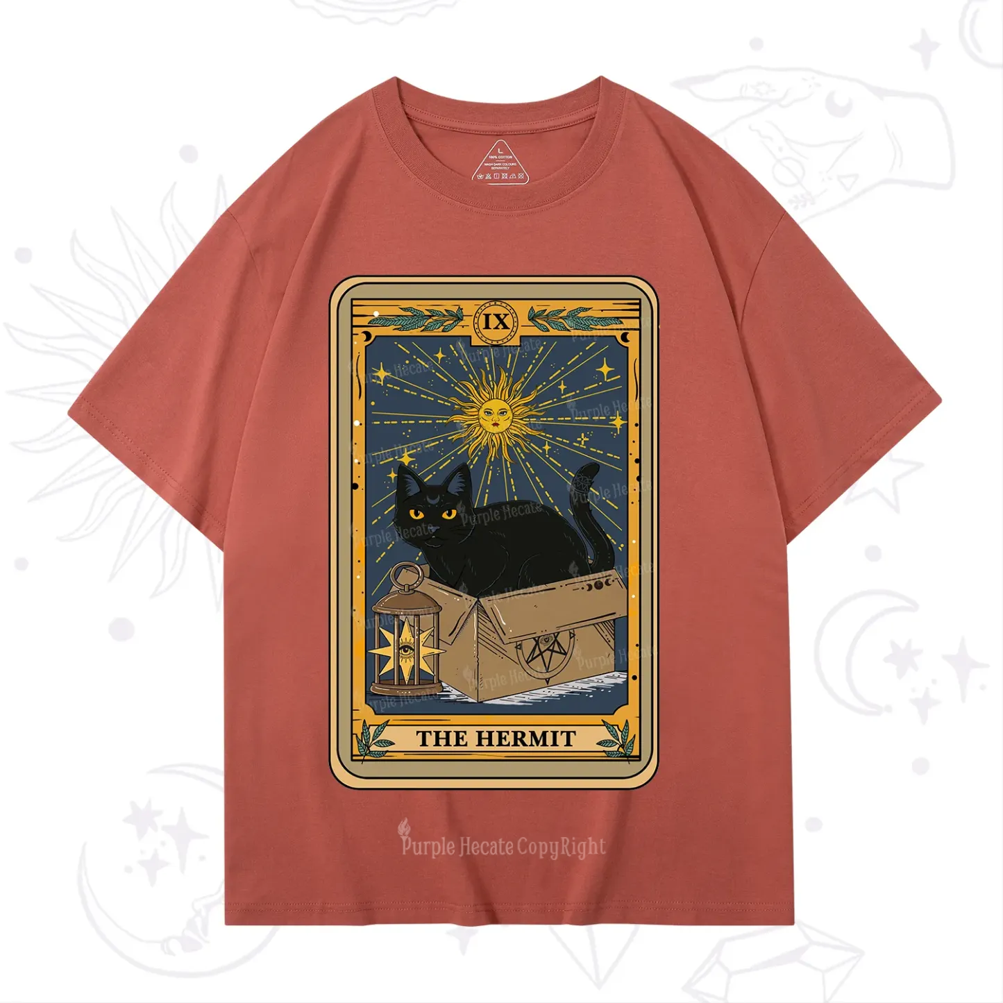 Purplehecate The Hermit Card Cat Lover T-Shirt
