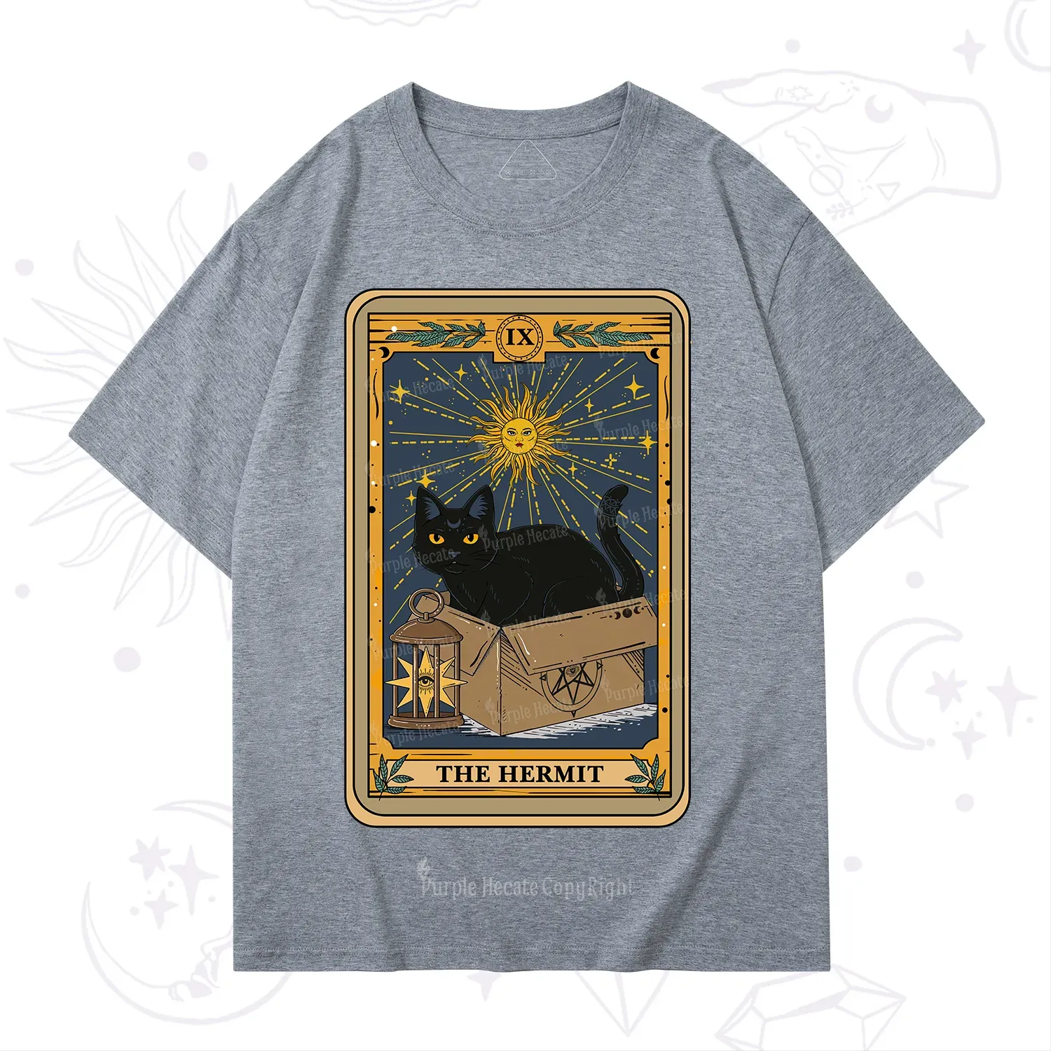 Purplehecate The Hermit Card Cat Lover T-Shirt