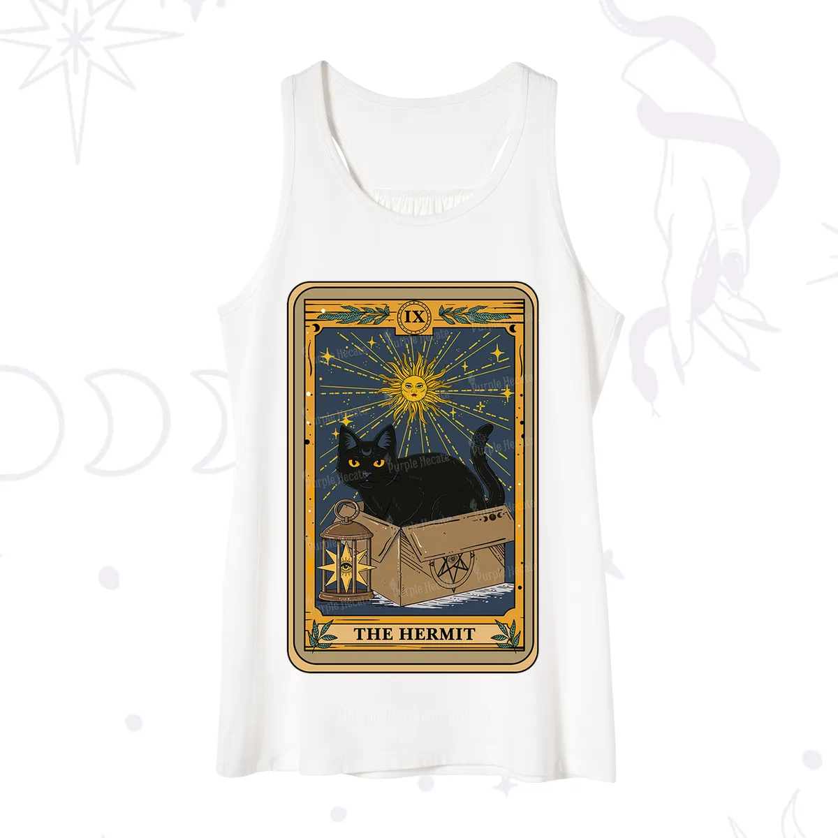 Purplehecate The Hermit Card Cat Lover Tank