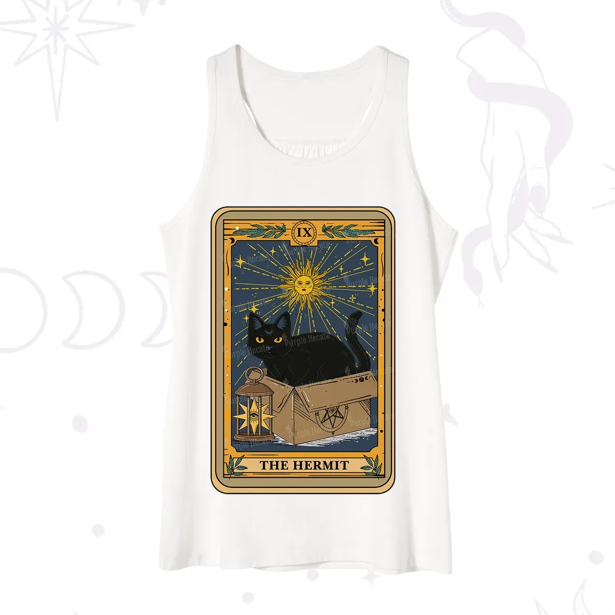 Purplehecate The Hermit Card Cat Lover Tank