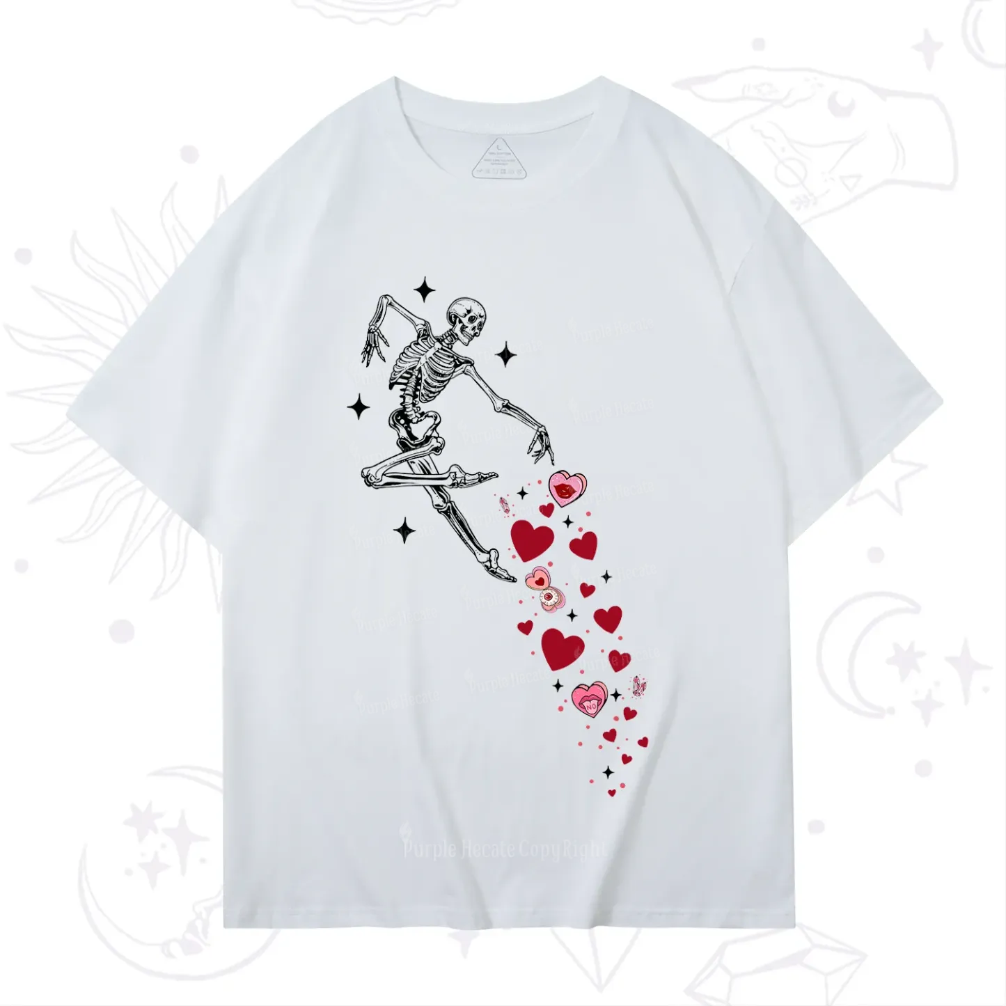 Purplehecate Dancing Skeleton of Love Valentine T-Shirt
