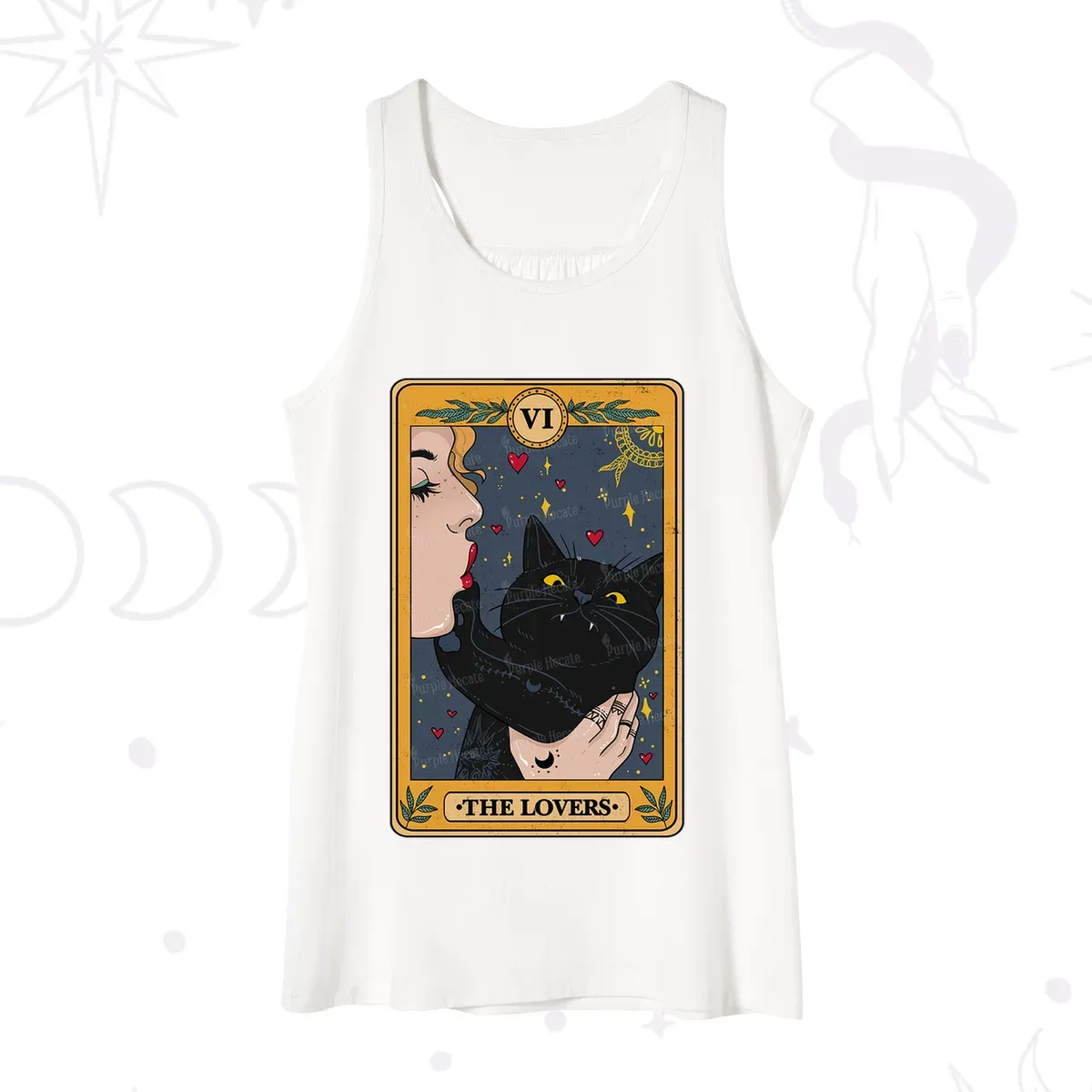 Purplehecate The Lovers Cat Tarot Tank