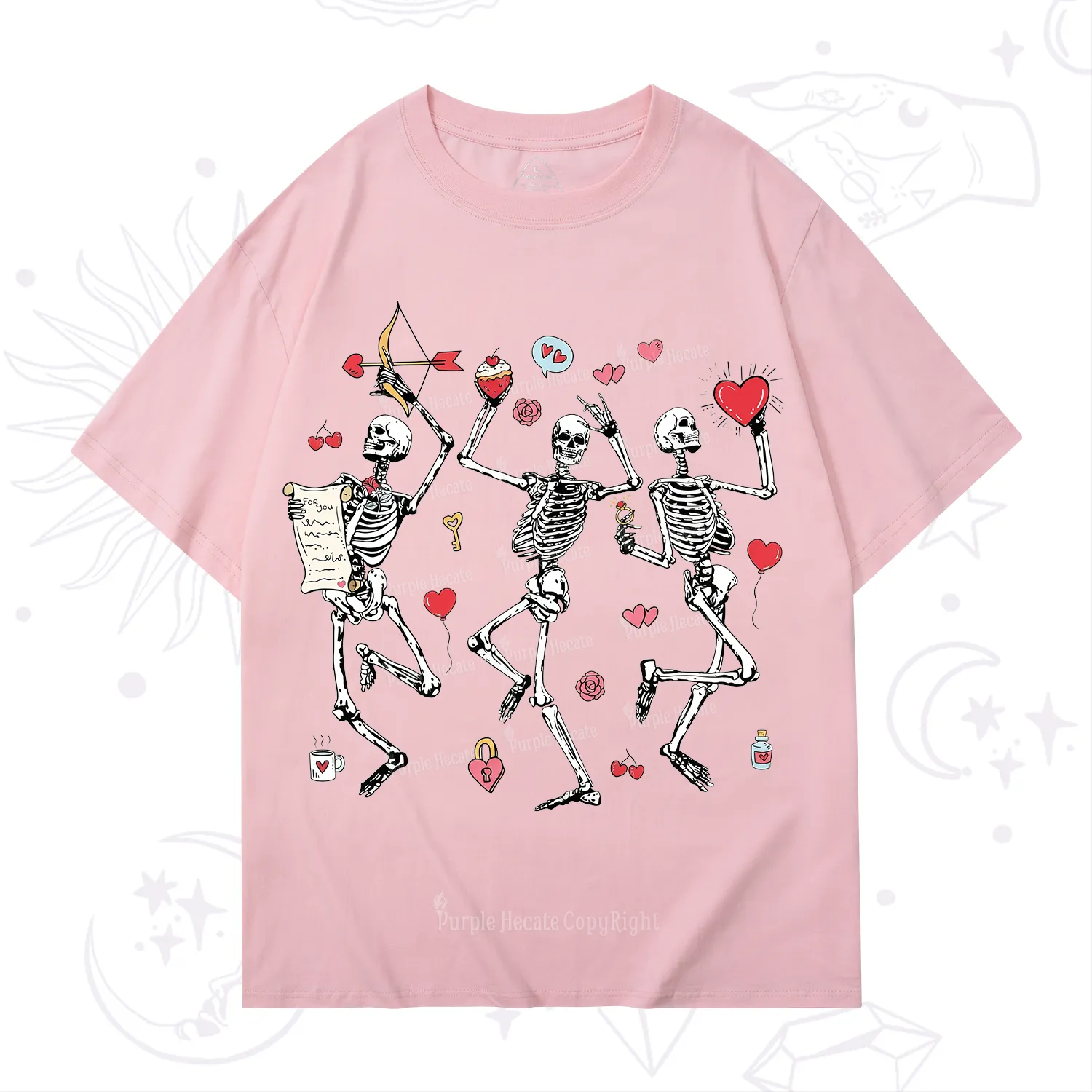 Purplehecate Skeleton Dancing Valentine T-Shirt