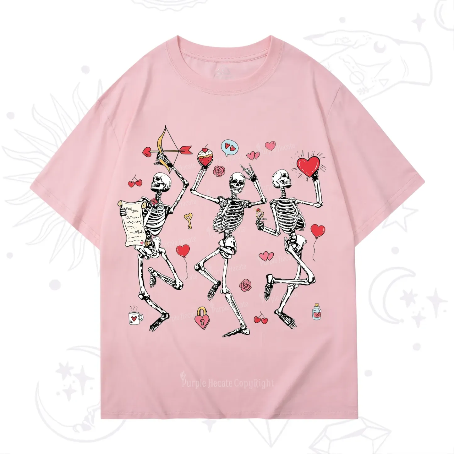 Purplehecate Skeleton Dancing Valentine T-Shirt