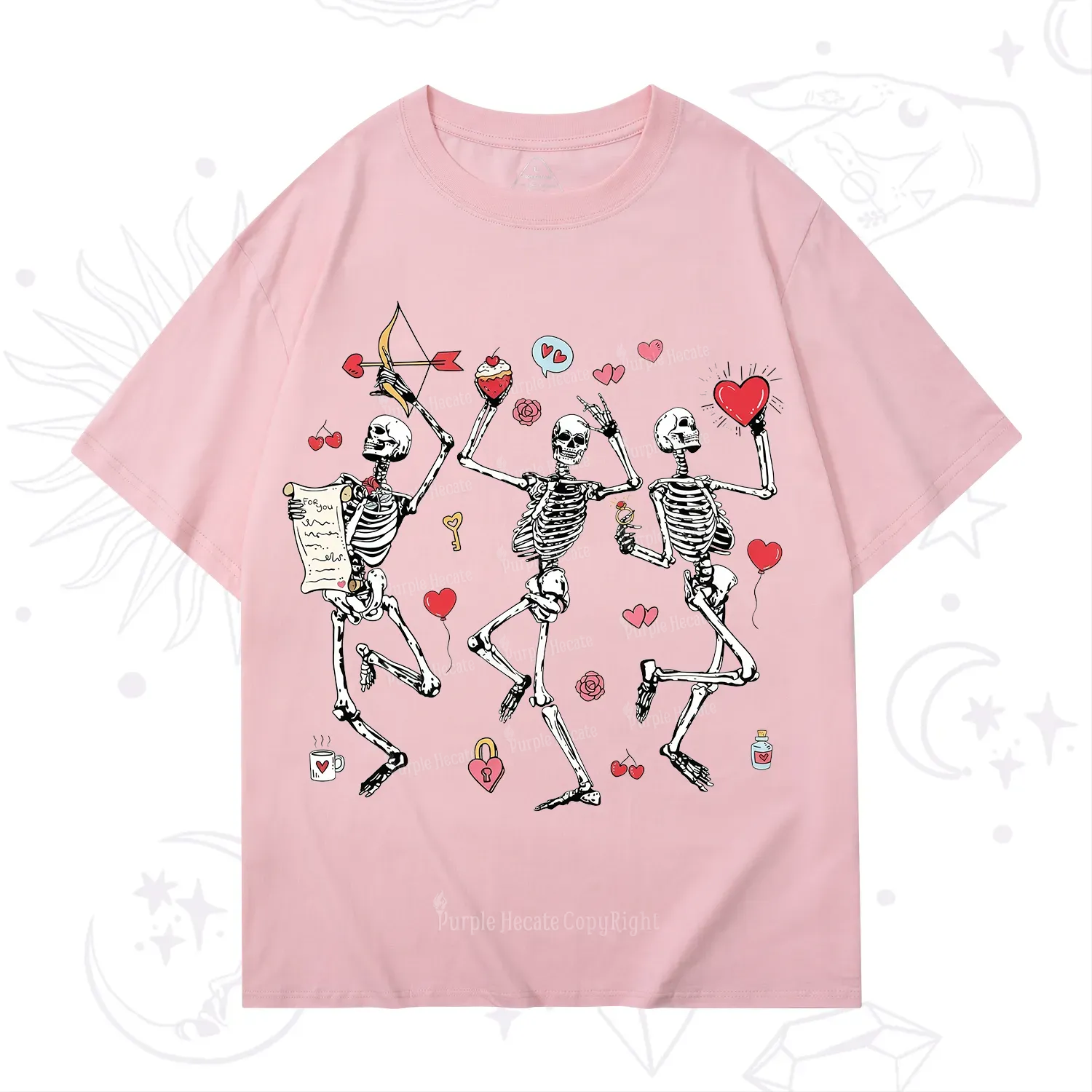 Purplehecate Skeleton Dancing Valentine T-Shirt