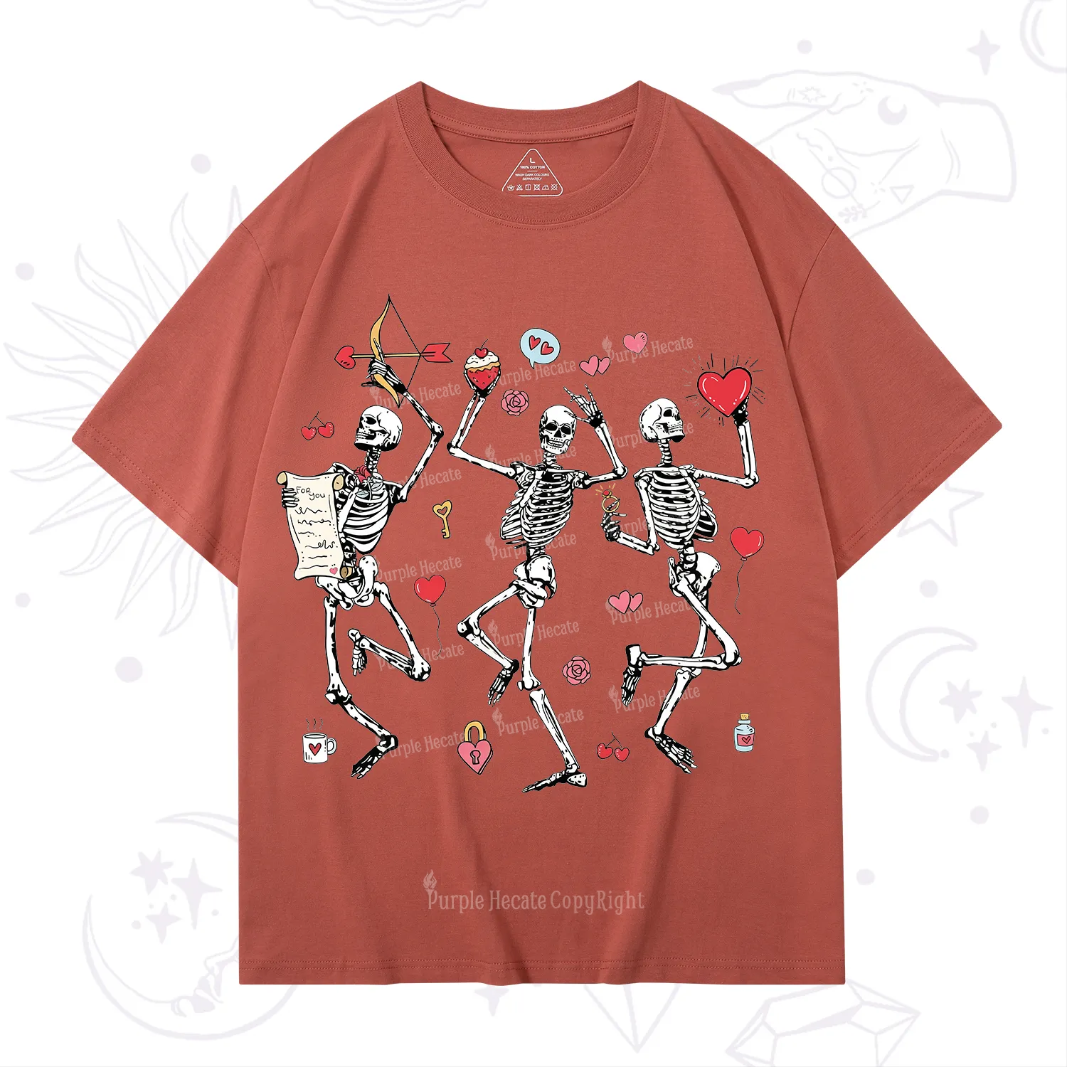 Purplehecate Skeleton Dancing Valentine T-Shirt