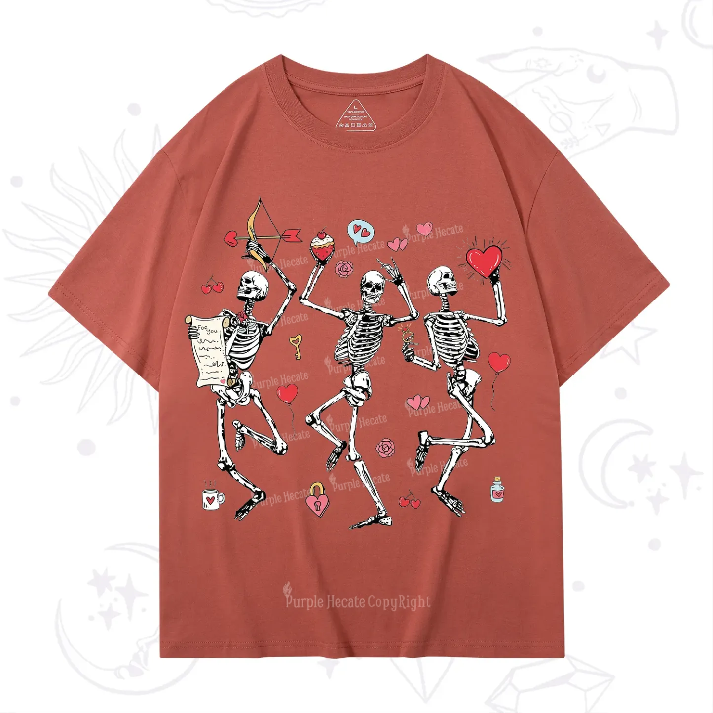 Purplehecate Skeleton Dancing Valentine T-Shirt