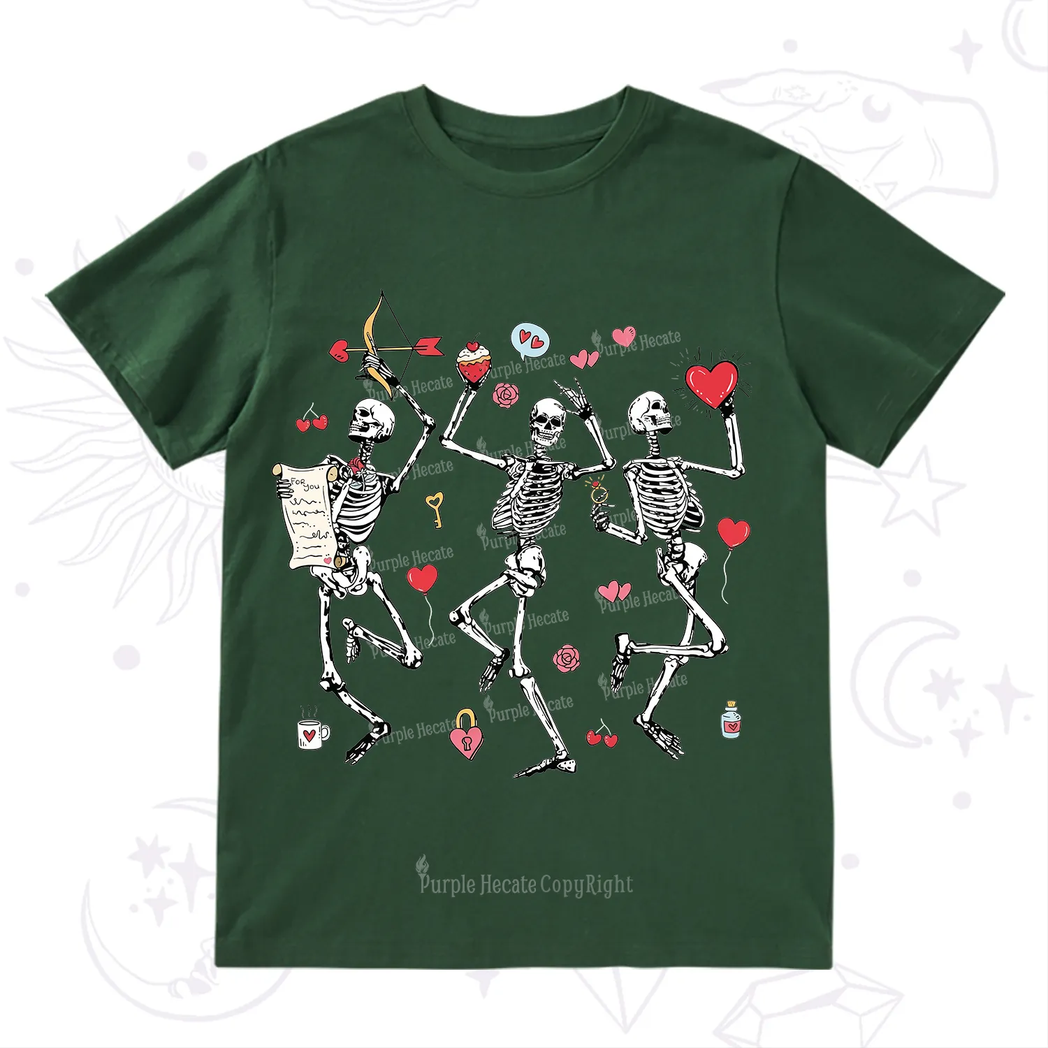 Purplehecate Skeleton Dancing Valentine T-Shirt