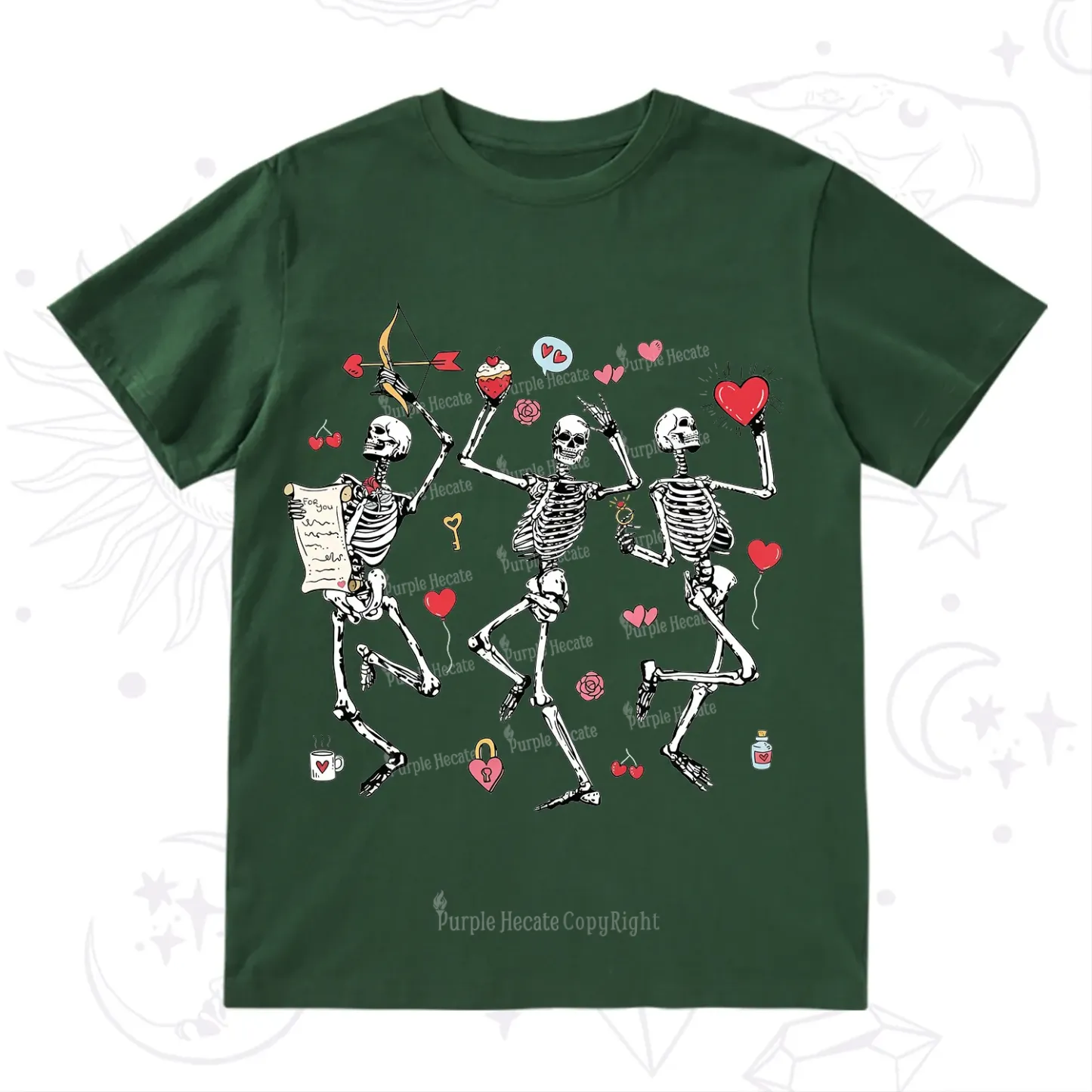 Purplehecate Skeleton Dancing Valentine T-Shirt