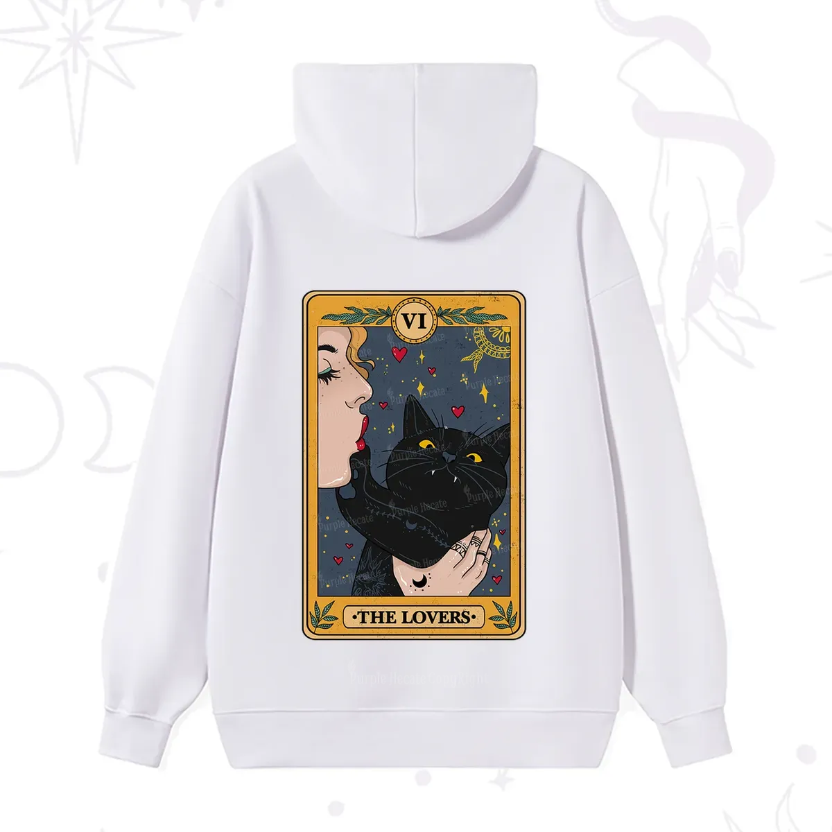 Purplehecate The Lovers Cat Tarot Hoodie