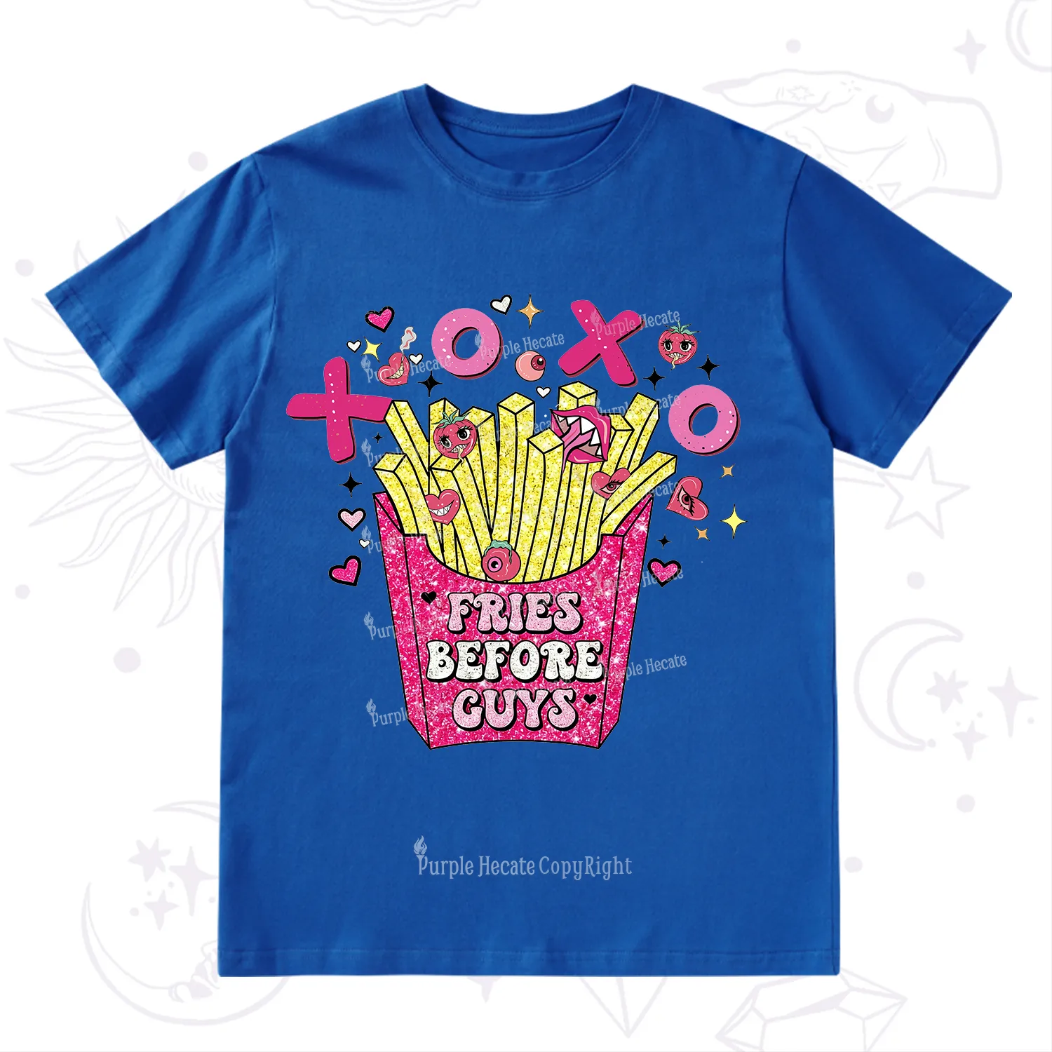 Purplehecate Fries Before Guys Valentine T-Shirt