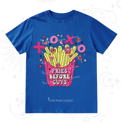Purplehecate Fries Before Guys Valentine T-Shirt