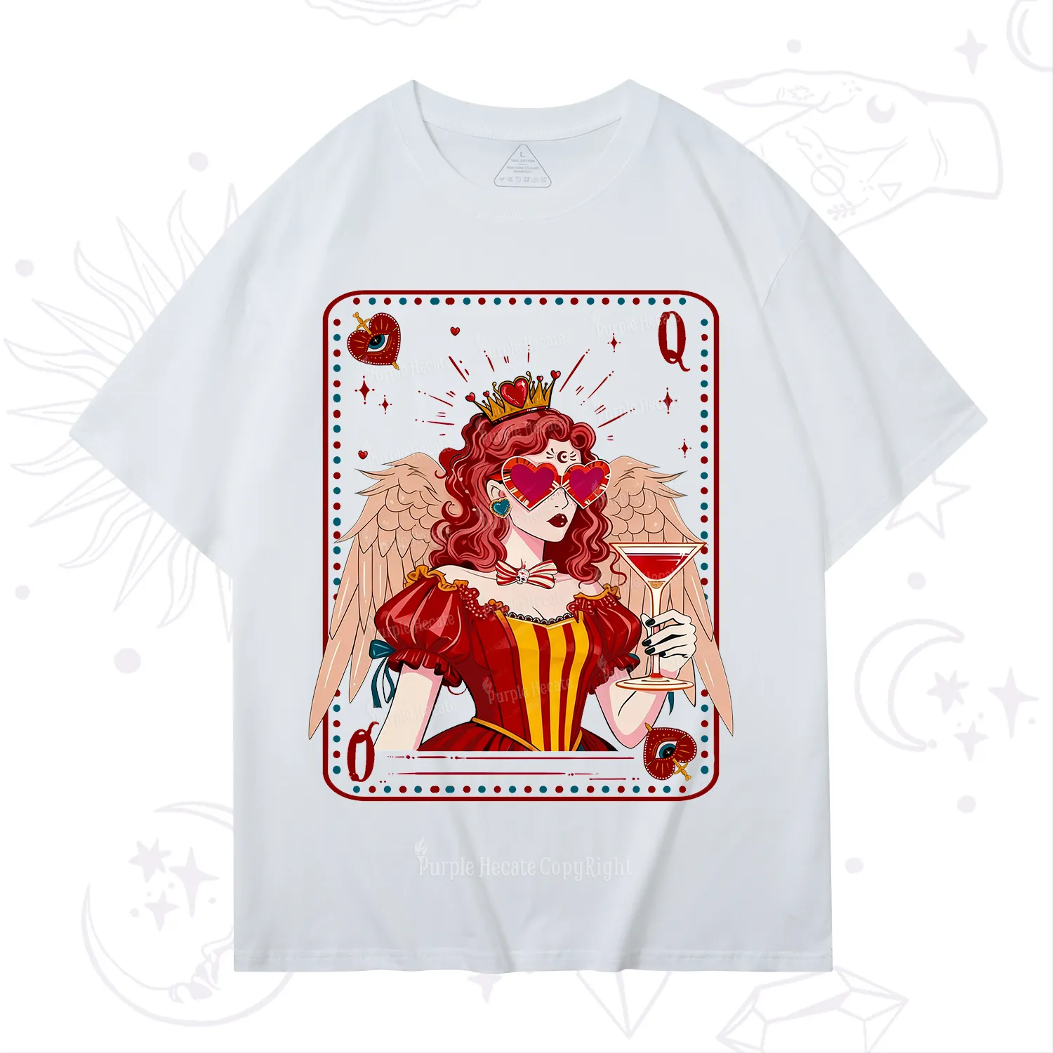 Purplehecate Queen of Hearts Angel Graphic T-Shirt