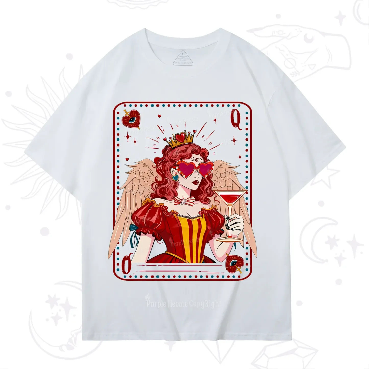 Purplehecate Queen of Hearts Angel Graphic T-Shirt
