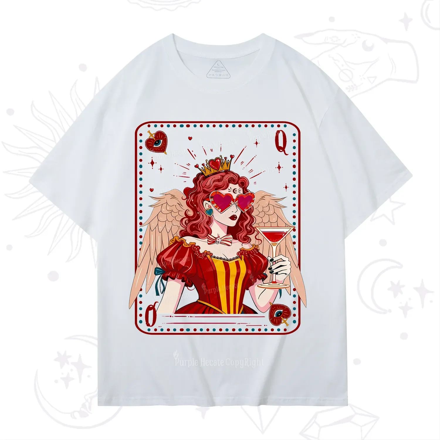 Purplehecate Queen of Hearts Angel Graphic T-Shirt