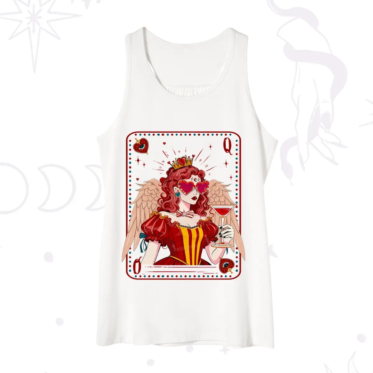 Purplehecate Queen of Hearts Angel Graphic Tank