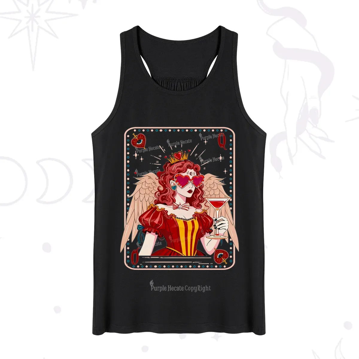 Purplehecate Queen of Hearts Angel Graphic Tank