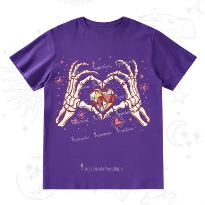 Purplehecate Skeleton Love Hands Valentine T-Shirt