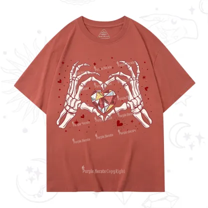 Purplehecate Skeleton Love Hands Valentine T-Shirt