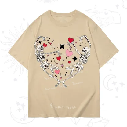 Purplehecate Skeleton Heart Lovers Valentine T-Shirt