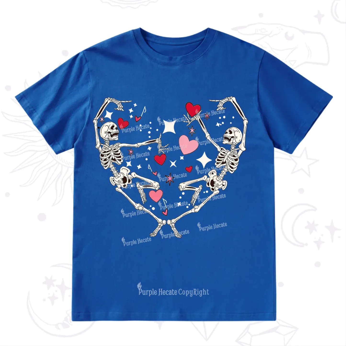Purplehecate Skeleton Heart Lovers Valentine T-Shirt