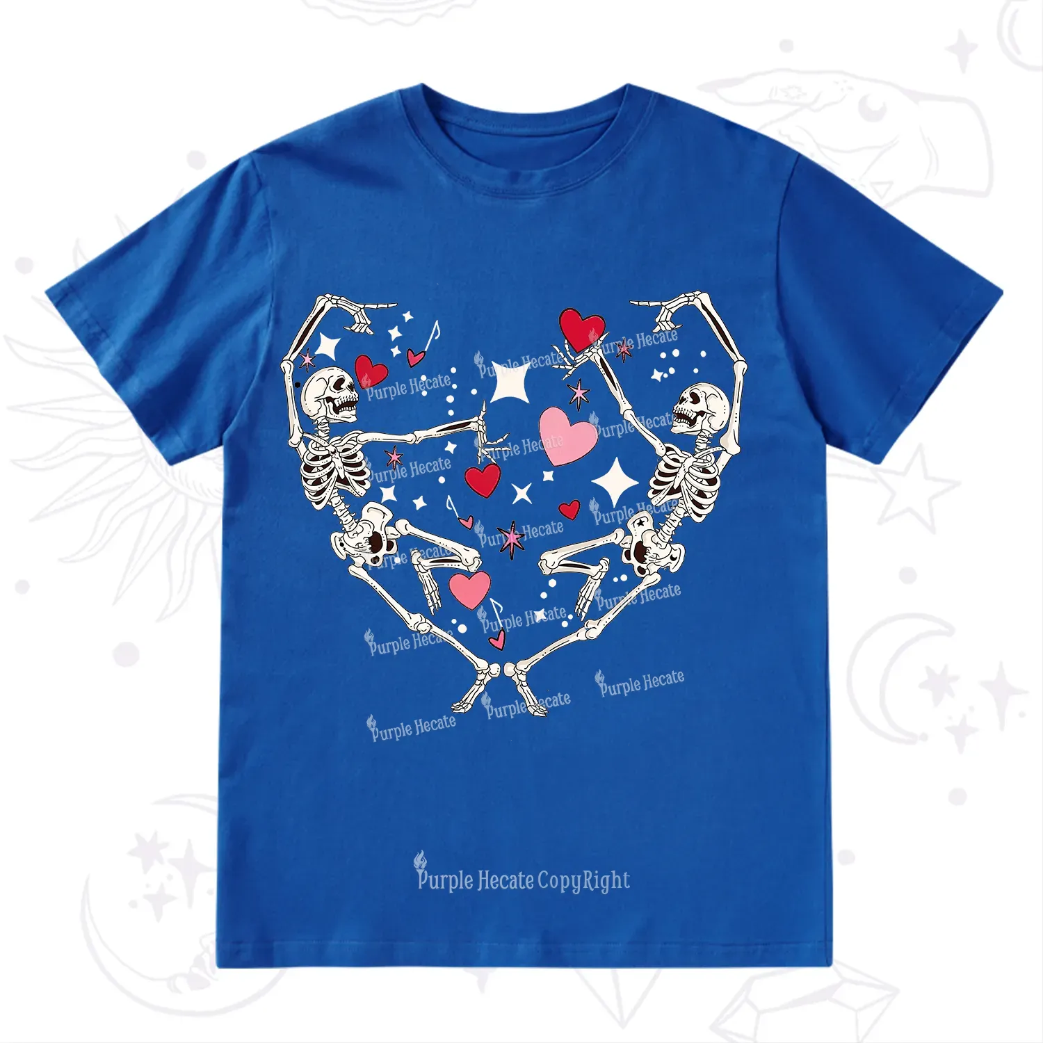 Purplehecate Skeleton Heart Lovers Valentine T-Shirt
