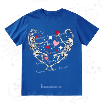 Purplehecate Skeleton Heart Lovers Valentine T-Shirt