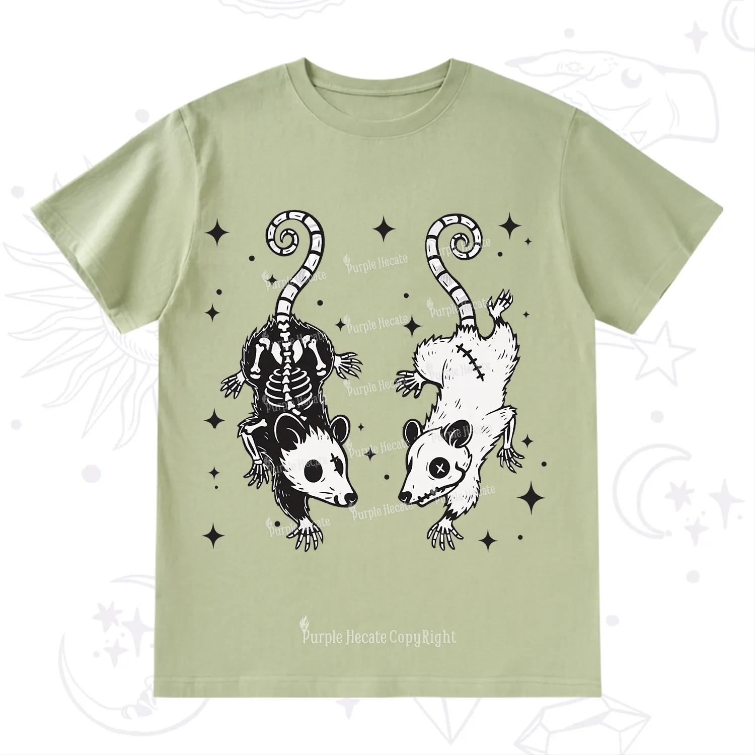 Purplehecate Moonlit Skeleton Rats T-Shirt