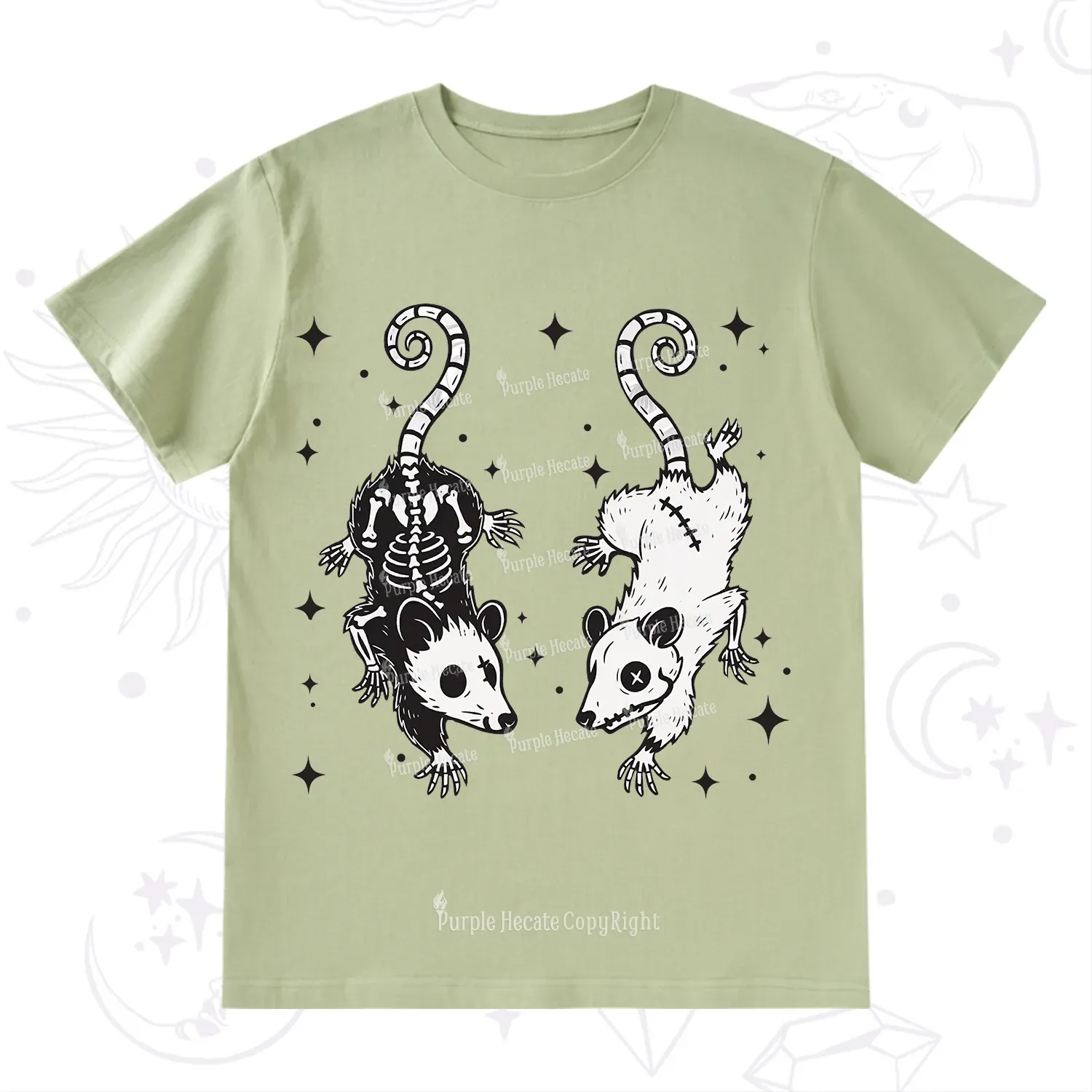 Purplehecate Moonlit Skeleton Rats T-Shirt
