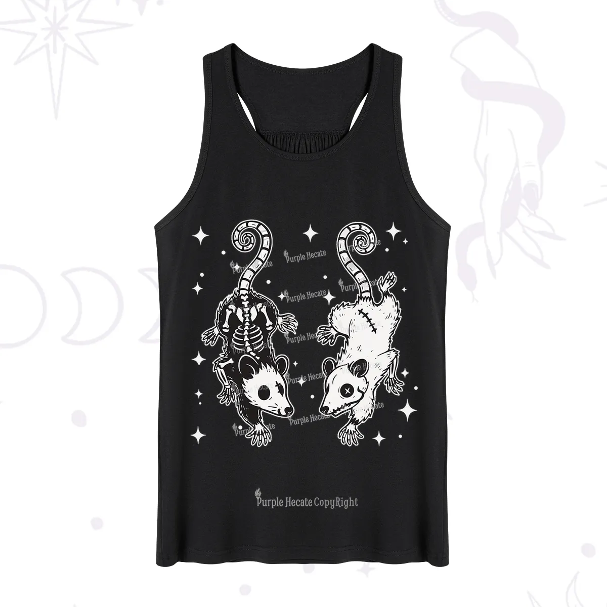 Purplehecate Moonlit Skeleton Rats Tank