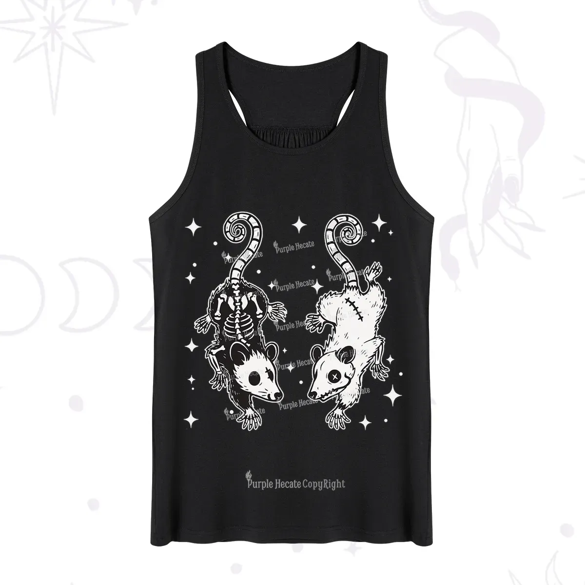Purplehecate Moonlit Skeleton Rats Tank