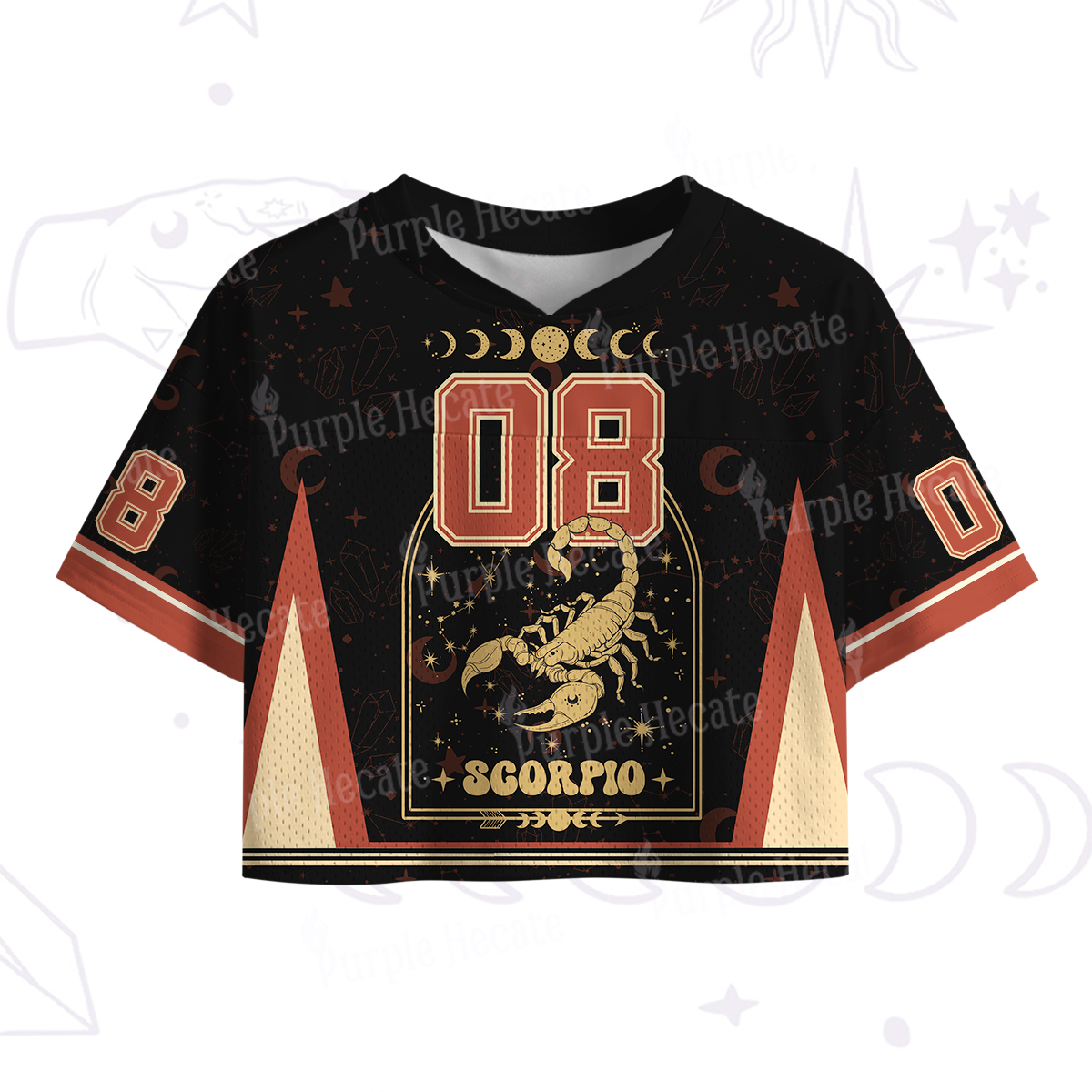 Purplehecate Zodiac Scorpio Under the Stars Crop Sports Jersey